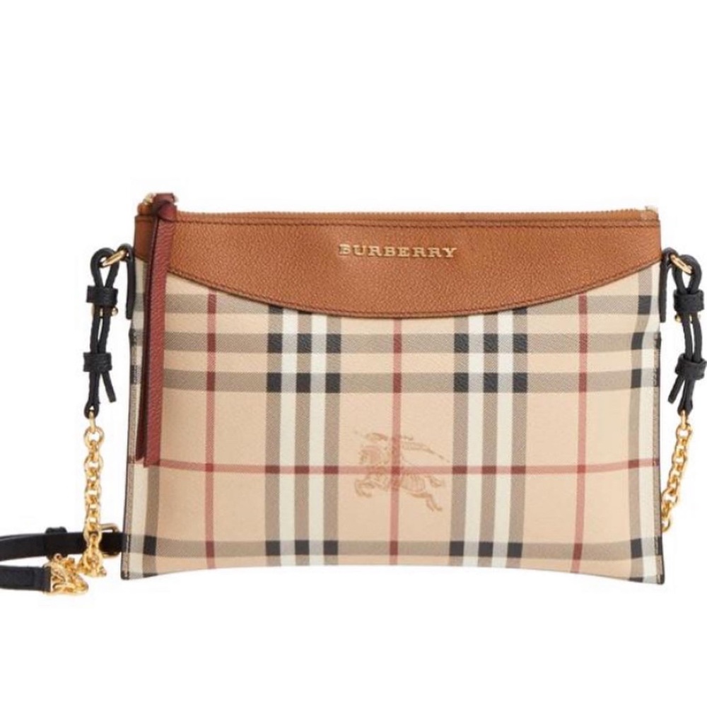 Burberry Peyton Haymarket Check Coated Canvas Bag
